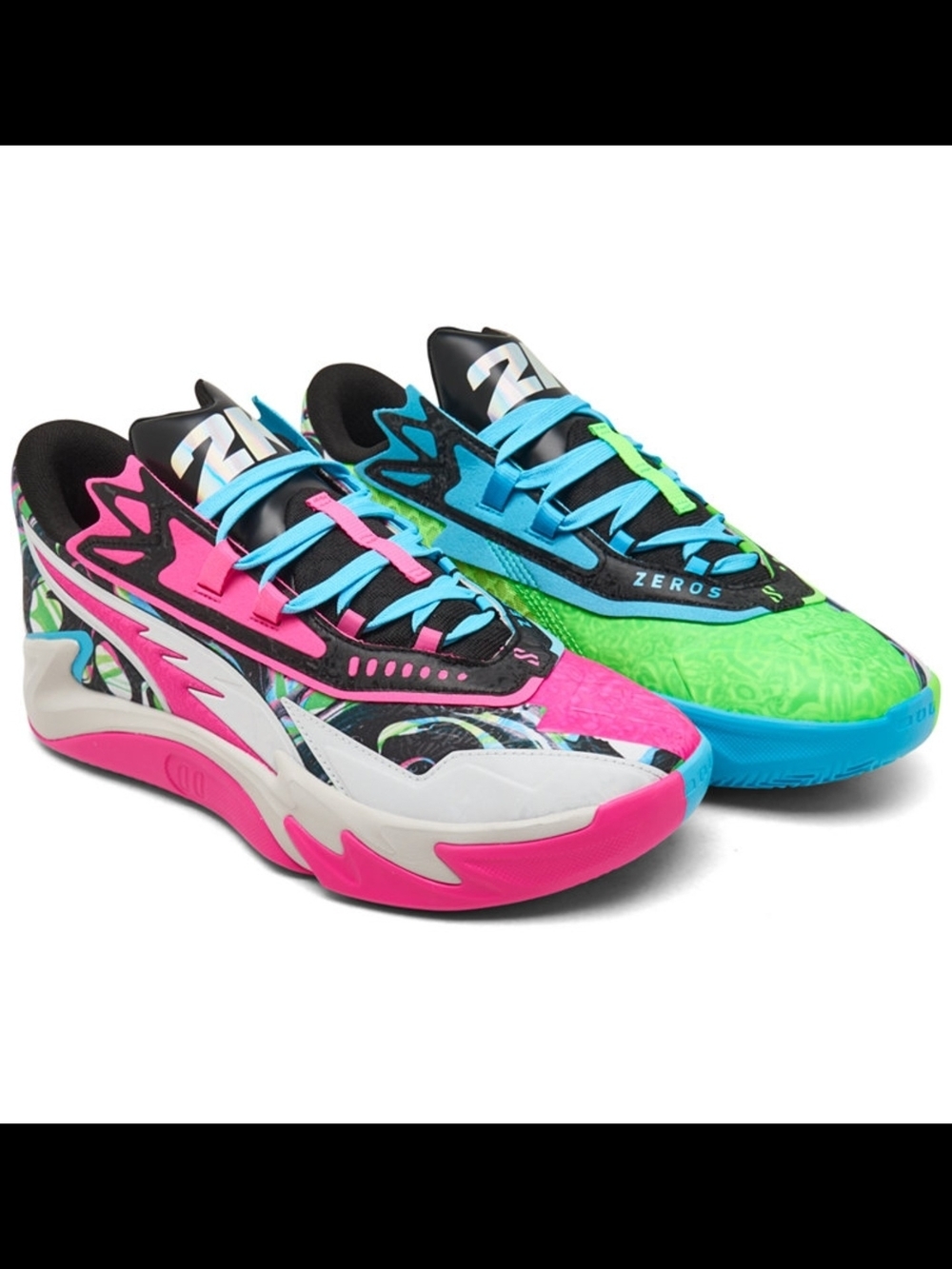 Puma Men’s Multicolor Zeros Sneakers — Pink, Blue, Green, White, Black - Picture 6 of 7